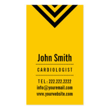 Carte de visite jaune moderne de cardiologue