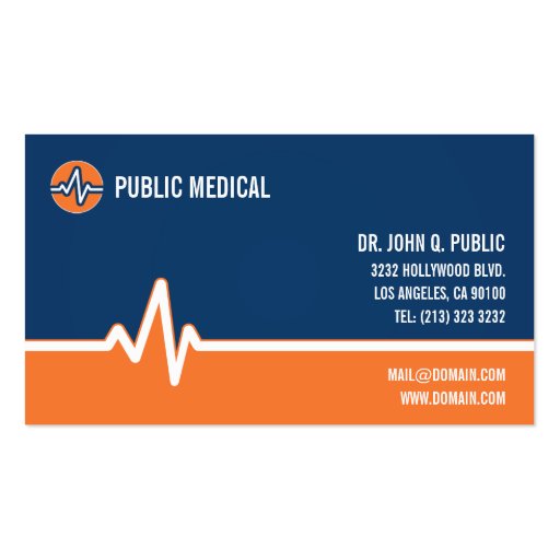Carte de visite médical de soins de santé