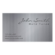 Carte de visite métallique de tuteur de maths de m