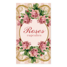 Carte de visite minable vintage de roses