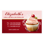 carte de visite moderne de petit gâteau de cerise