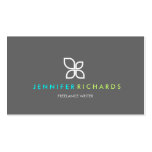 Carte de visite moderne floral de logo (gris moyen