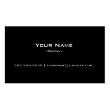 Carte de visite moderne noir simple personnel/soci