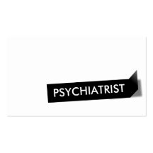 Carte de visite noir de psychiatre d'étiquette