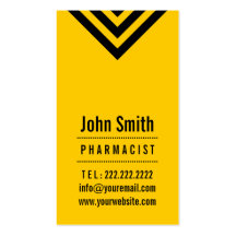 Carte de visite noir et jaune moderne de pharmacie