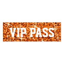 Carte de visite orange de "PASSAGE de VIP" de tape