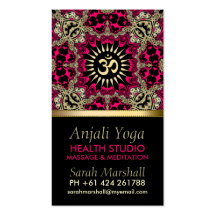 Carte de visite oriental d'âge de yoga d'Anjali no