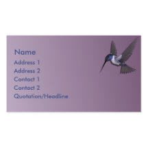 Carte de visite pourpre de coutume de colibri de K