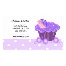 Carte de visite pourpre de petit gâteau de remous