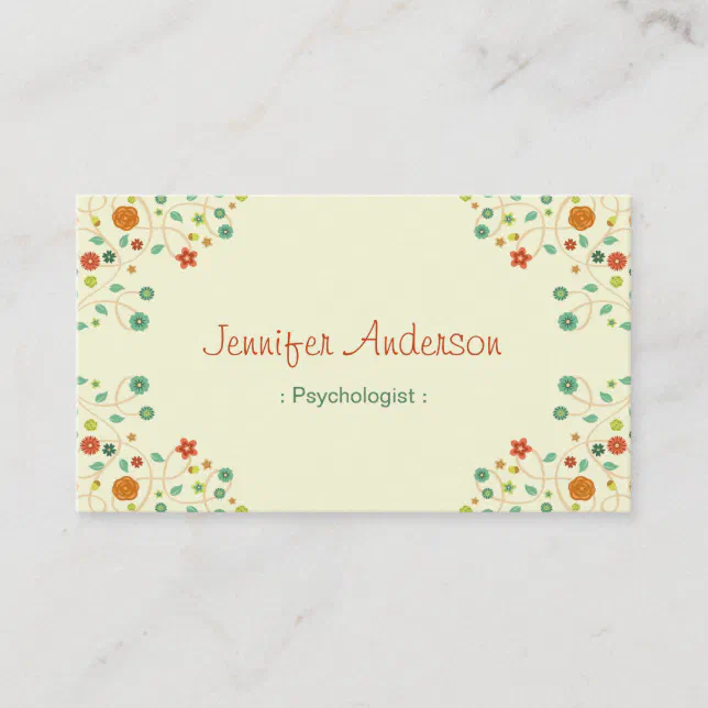 Carte De Visite Psychologue Chic Nature Design Zazzle Fr