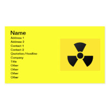 Carte de visite radioactif de signe