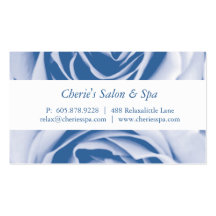 Carte de visite rose bleu-clair de salon de spa