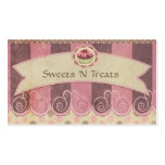 Carte de visite rose de boulangerie de petit gâtea