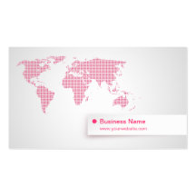 Carte de visite (rose) de carte du monde