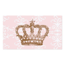 Carte de visite rose de couronne de damassé