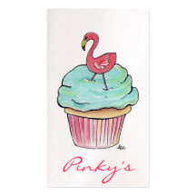 Carte de visite rose de coutume de petit gâteau de