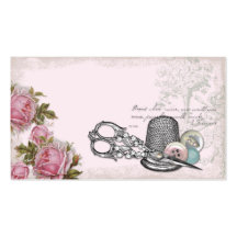 Carte de visite ROSE de couture de notions