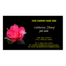 carte de visite rose de fleur de camélia