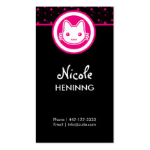 Carte de visite rose de Kitty
