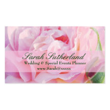 Carte de visite rose de wedding planner