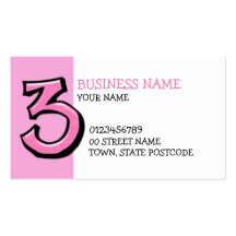 Carte de visite rose du numéro 3 idiots