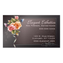 Carte de visite rose élégant
