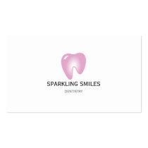 Carte de visite rose simple de dentiste cartes de visite