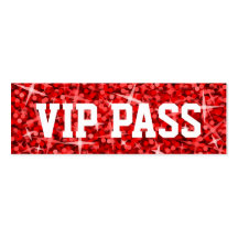 Carte de visite rouge de "PASSAGE de VIP" de tape-
