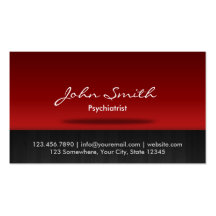 Carte de visite rouge de psychiatre d'étape