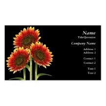 Carte de visite ROUGE de TOURNESOLS