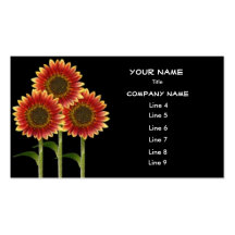 Carte de visite ROUGE de TOURNESOLS