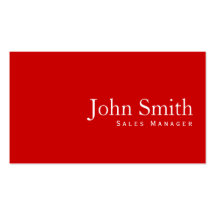 Carte de visite rouge simple simple de directeur c