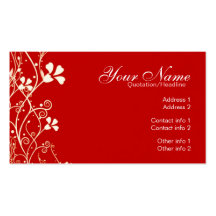 Carte de visite rouge vibrant de Florali