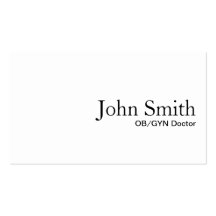 Carte de visite simple minimal du blanc OB/GYN