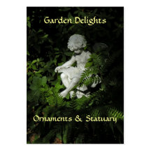 Carte de visite statuaire de lutin de jardin