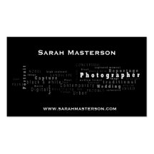 Carte de visite typographique noir de photographe