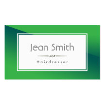 Carte de visite vert abstrait de coiffeur