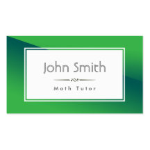 Carte de visite vert abstrait de tuteur de maths