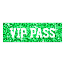 Carte de visite vert de "PASSAGE de VIP" de tape-à