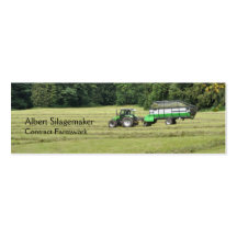 Carte de visite vert de remorque de tracteur