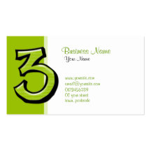Carte de visite vert du numéro 3 idiots