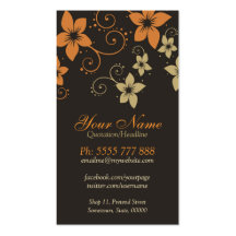 Carte de visite vertical floral tropical