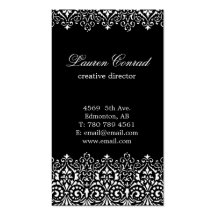 Carte de visite vertical noir d'art déco avec Mono