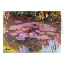 Carte de voeux 1917 de nénuphars de MONET
