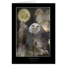 Carte de voeux À AILES de Raptor de SPIRITUEUX