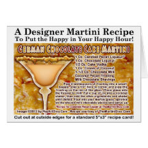 Carte de voeux allemande de recette de Martini de 