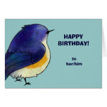 Carte de voeux bleue de birdie (personnalisable)