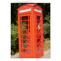 Carte de voeux BRITANNIQUE de CABINE de TÉLÉPHONE