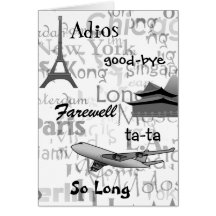Carte de voeux d'adieu