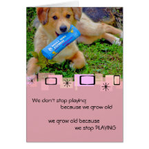Carte de voeux d'anniversaire de chiot de golden r